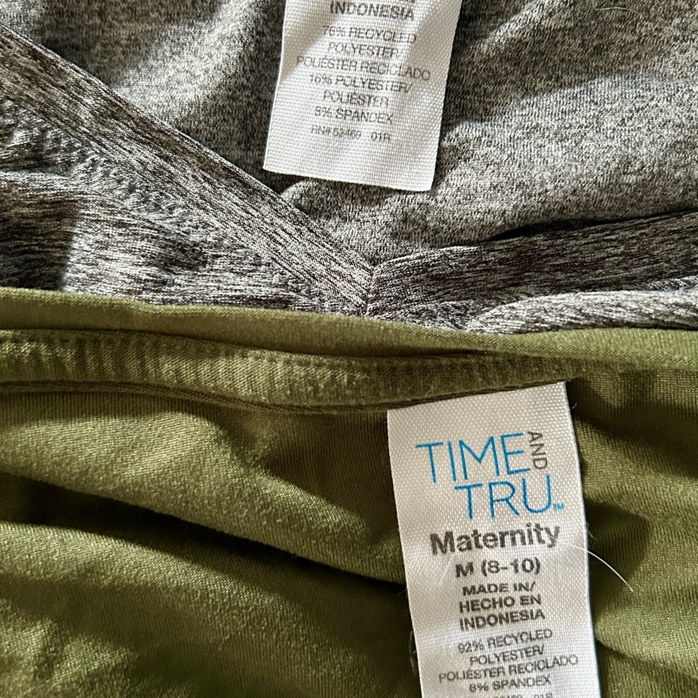 Time and Tru Gray and Green Maternity Tops